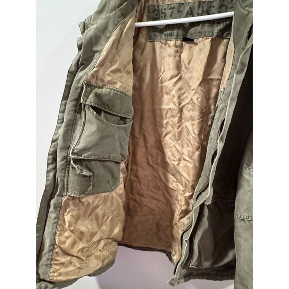 Vintage Olive Green Canvas Military Cargo Lined Field Jacket 257-AJC XXL Heavy - Picture 11 of 14